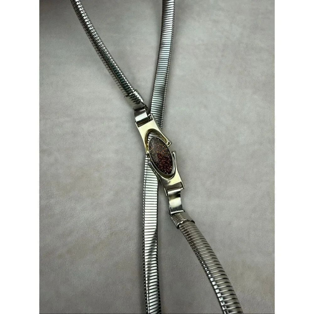 Vintage Gold and Silver Tone Stretch Belt 27-31” Waist